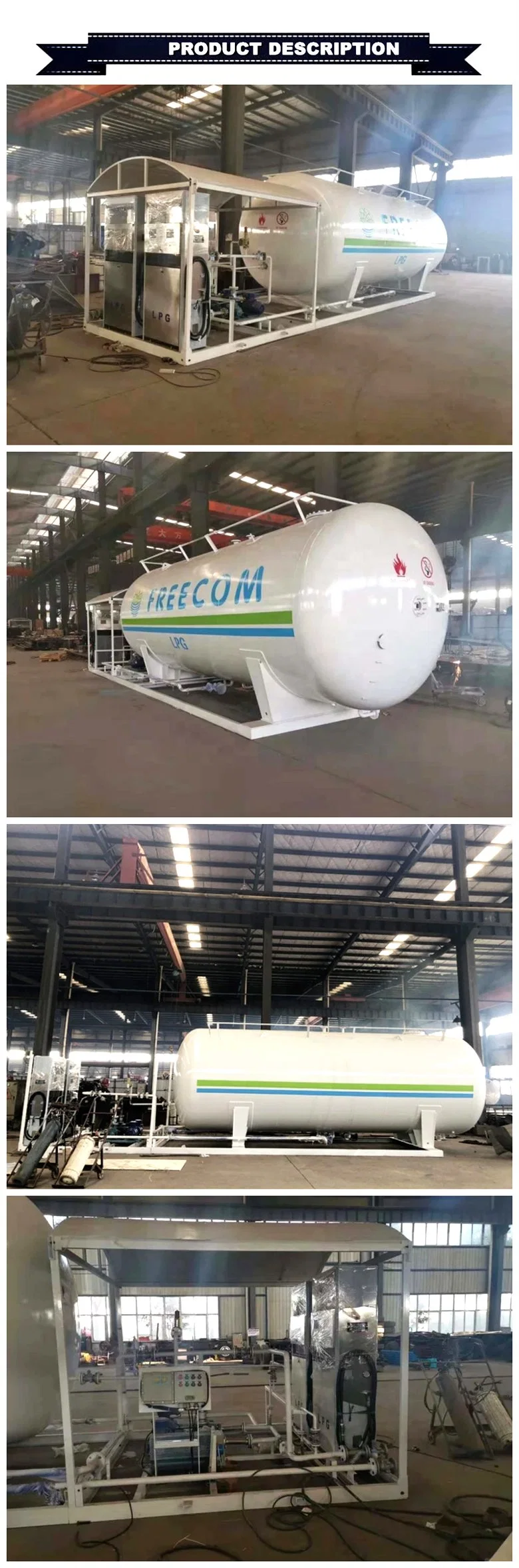 Small 2mt 5 Cubic Meters 5cbm 5000 Litres 2tons 5m3 Cooking Gas Cylinder Gas Filling Skid Station