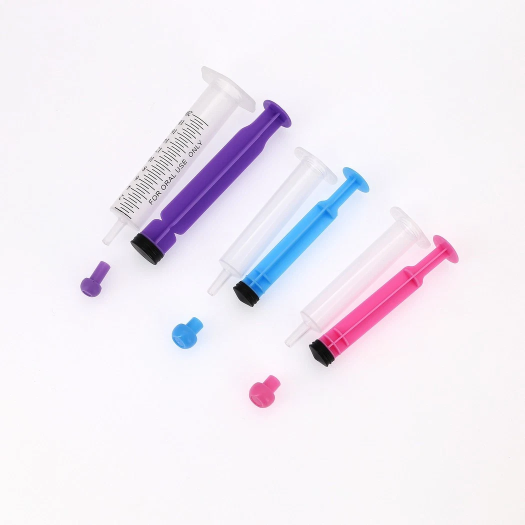Medical Single Use Eco Friendly Colored Plunger Sterile/Non-Sterile Oral Syringe with CE/ISO