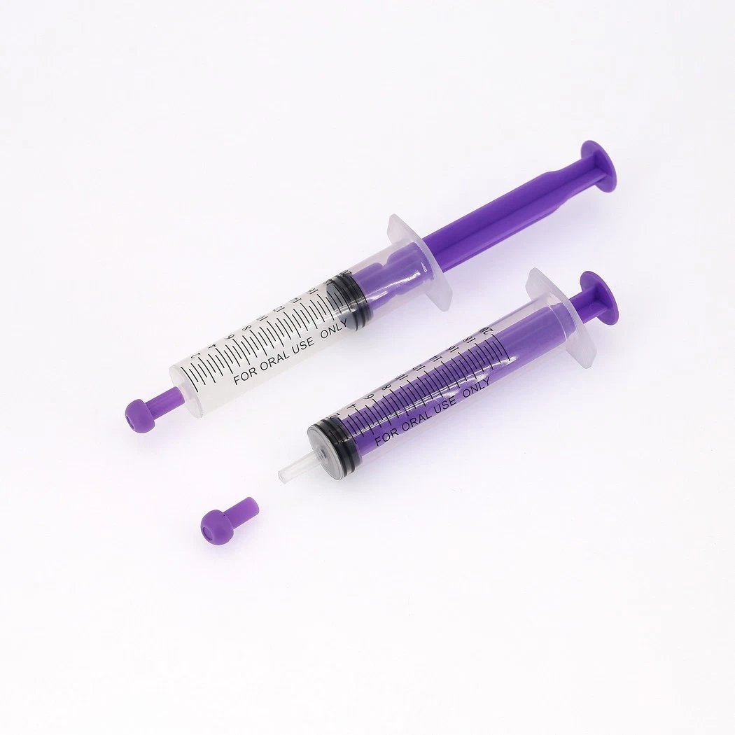 Medical Single Use Eco Friendly Colored Plunger Sterile/Non-Sterile Oral Syringe with CE/ISO