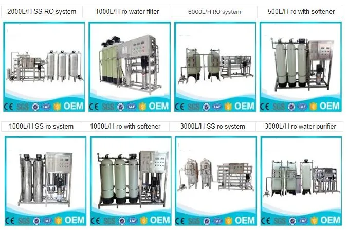Drinking Reverse Osmosis RO Purifying Purification System 1000lph Mineral Filter Purifier Purify Water Treatment Machine Plant