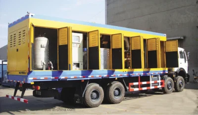 Mzd-1200/35MPa-95% generador de nitrógeno y el patín de la unidad de inyección de nitrógeno de la membrana del vehículo de la planta de nitrógeno móvil de la estación de compresores