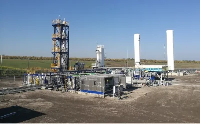 Planta de Gas Natural líquido (GNL) de Aerosun, montada sobre patín