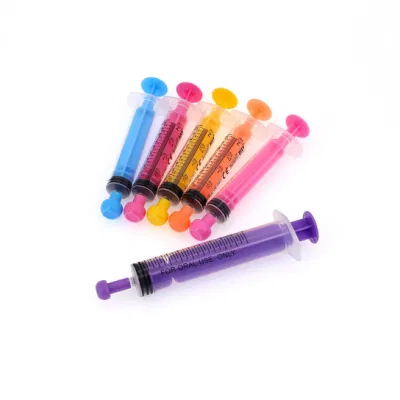 Jeringa desechable médica de dosis estériles / no estériles sin tapa de color de látex