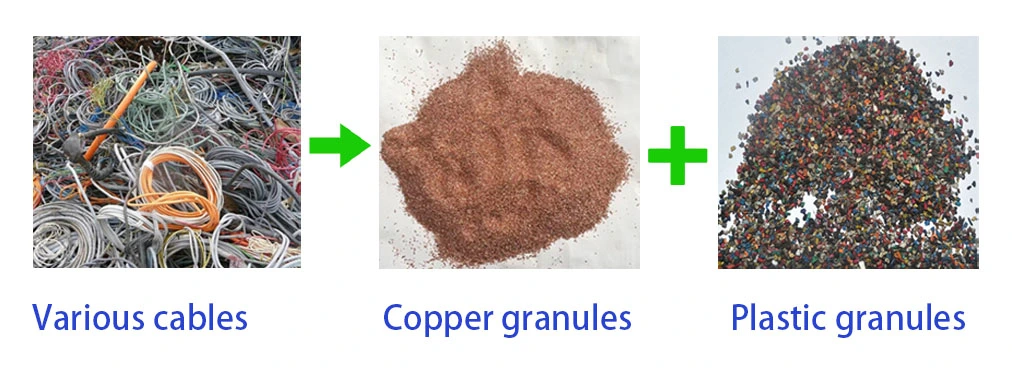 Small Copper Wire Granulator Mini Size Cable Separator Scrap Copper Wire Separator