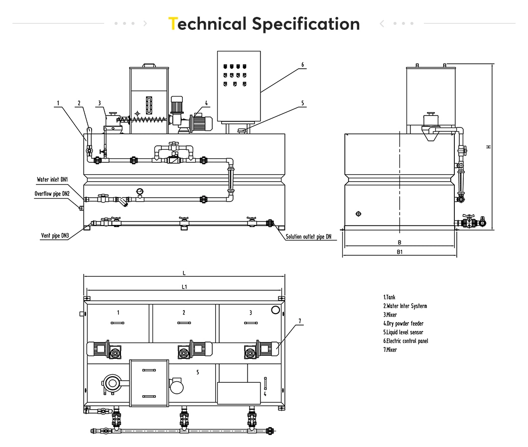 Water Treatment Dosing Device for PAM Polymer Flocculated System