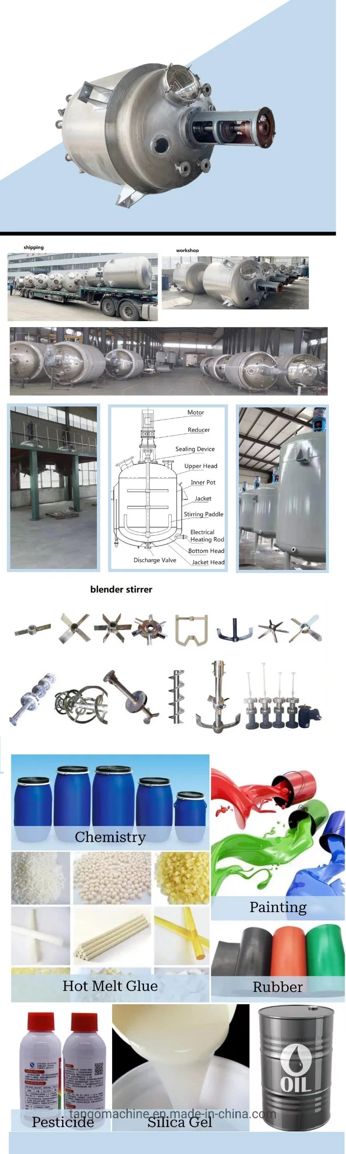 High Pressure Stainless Steel Chemical Mixing Stainless Steel Lubricant Grease Stiring Reaction Vessel