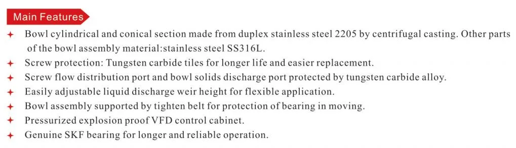 Industrial Decanter Centrifuge Liquid Solid Separator Slurry Treatment Equipment