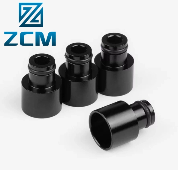 Mass Production CNC Machined Custom Manufacturing Garden/Kitchen/Automotive/Industrial Quipemnt Black Hard Anodized Aluminum Fuel Injection Adapter Nozzle