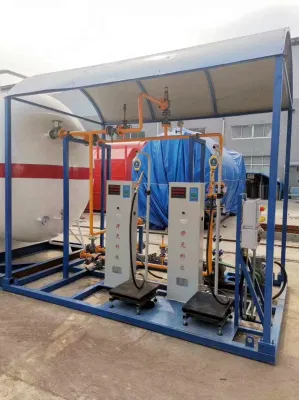  Low Price 10000L GPL cucina gas stazione, 5tons GPL singolo / doppio riempimento serbatoio erogatore Skid Nigeria