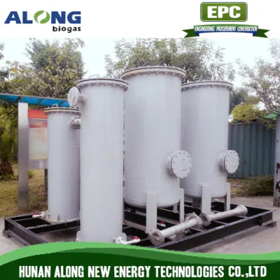 Sistema di pretrattamento/scrubber/desolforazione per biogas montato su pattini
