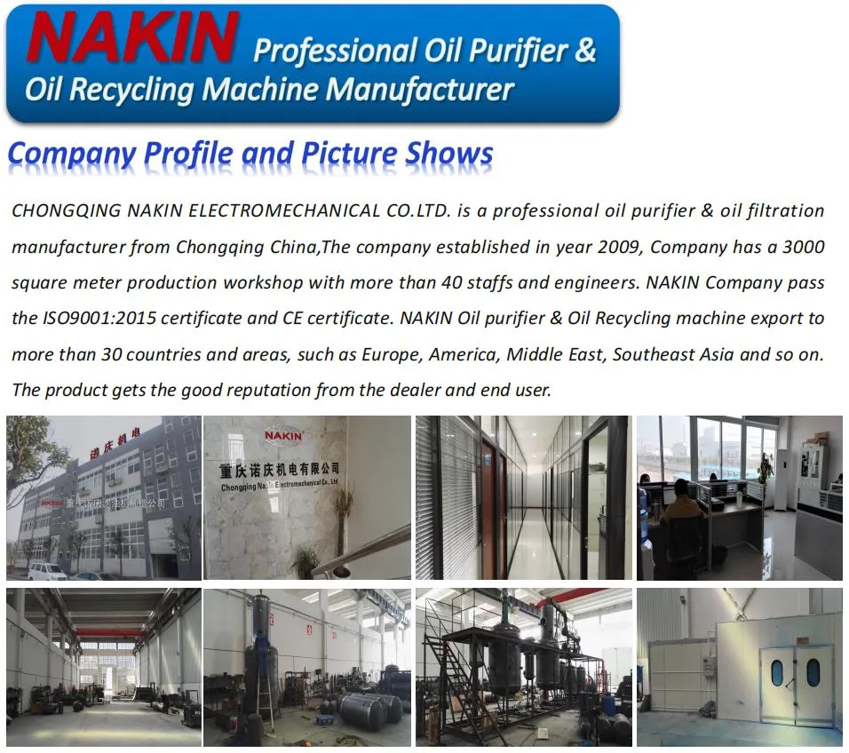 Environment Friendly Used Oil Refinery Plant for Black Engine Oil Regeneration Machine