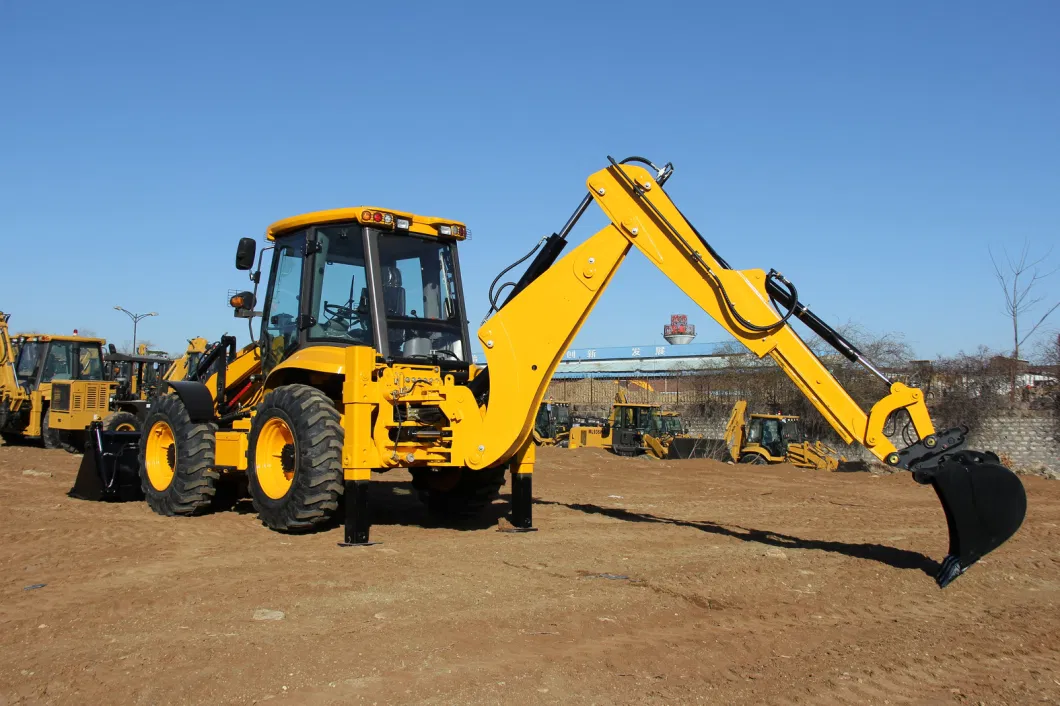 High Quality Jx45h Excavator Backhoe Digger Loader with 4 Equal Wheels