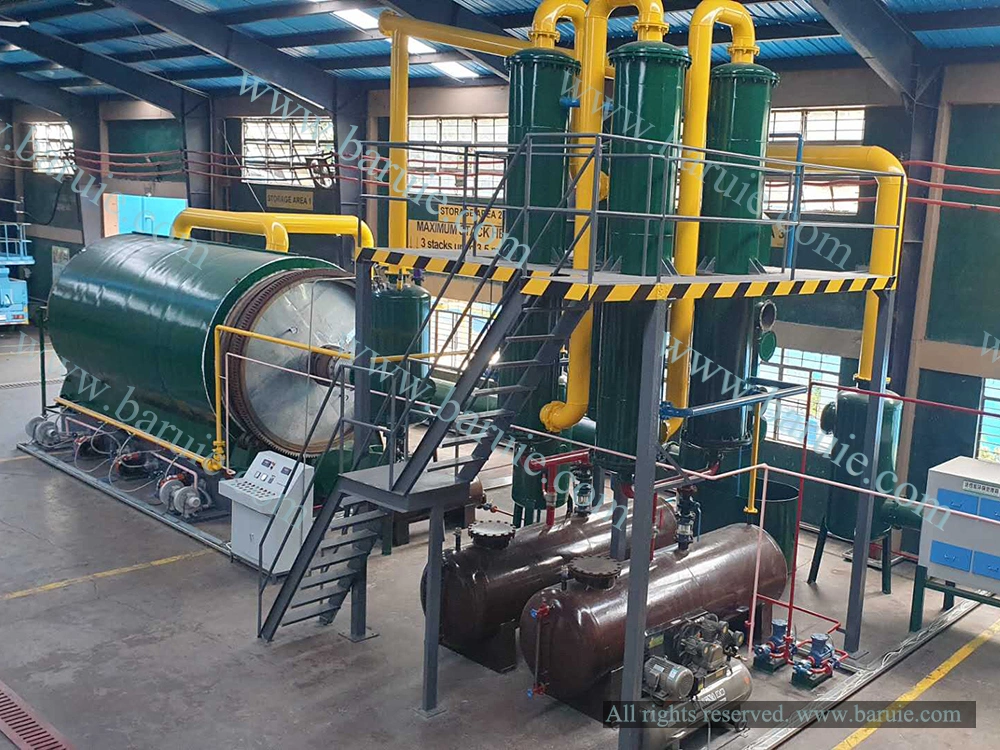 Oil Sludge Aluminum Plastic Automatic Discharging Process Tire Recycling Pyrolysis Equipment