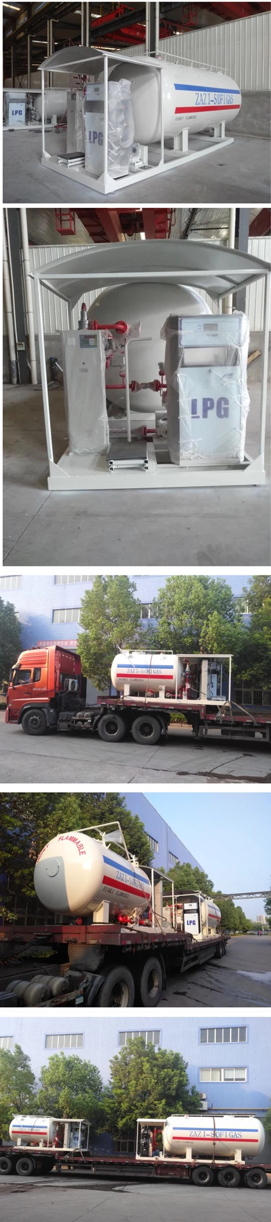 New Pressure Cooking Gas Tank Skid 30m3 30000L LPG Refilling Station 15mt with Double Nozzles