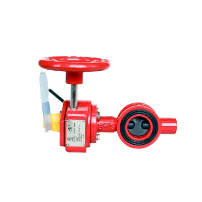 Fire Protection UL FM Approved Red Wafer Butterfly Valve with Signal Gearbox 12&quot;