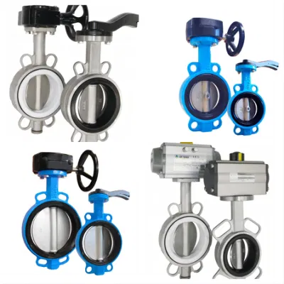 Gearbox Operated with Ductile Iron Body and Concentric Design Wafer Butterfly Valve