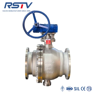 Stainless Steel/ Wcb Flange End Worm Gear/ Electric/Pneumatic Industrial Trunnion Ball Valve