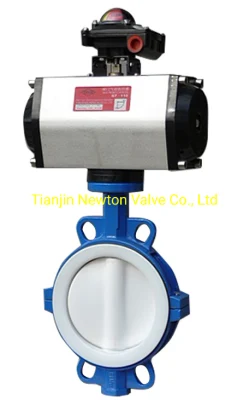 Worm Gear/Wrench Operated Rubber Coating Disc Wafer Butterfly Valve with Lcc Lcb Lca Wcb Body