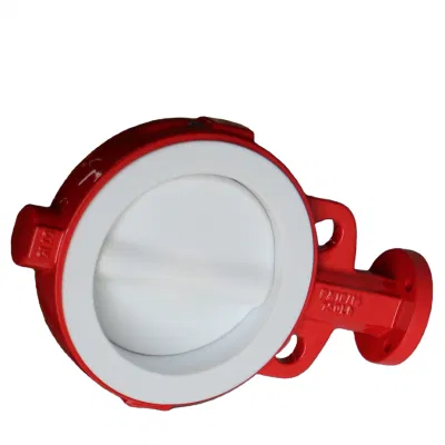 Worm Gear/Wrench Operated Rubber Coating Disc Wafer Butterfly Valve with Lcc Lcb Lca Wcb Body