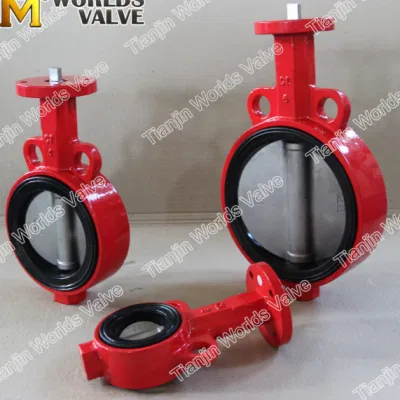 High Performance Concentric NBR/FKM Soft Rubber Liner Wafer Butterfly Valve with Lever Handle Gearbox 125lb/150lb/Table D/E/F/Cl125/Cl150