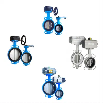 Durable Gearbox Operated Ductile Iron Body Wafer Butterfly Valve with Concentric Design