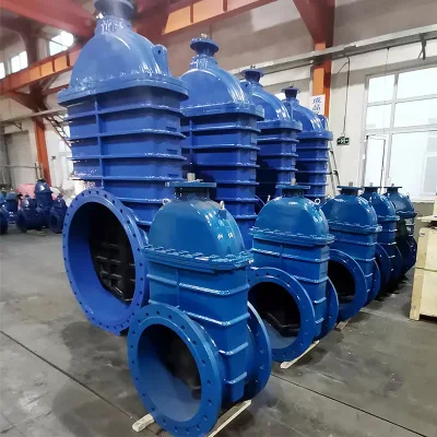 DN3352 F4 Cast Iron Non Rising Stem Gate Valve with Gear Box Operator Pn10 Pn16