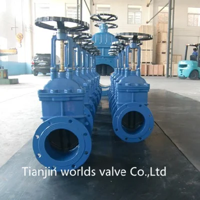 Big Size DN1200 BS5163 Resilient Seated Inside Screw Gate Valve Gearbox Operator