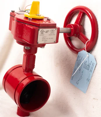 FM UL Fire Sprinkler System 300 Psi Grooved Butterfly Valve with Signal Gearbox