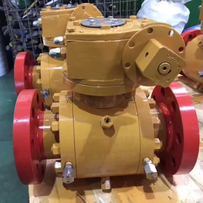 Chain Wheel Operated Forged Steel 3PCS Body Design Flanged Ends High Pressure Trunnion Mounted Ball Valve
