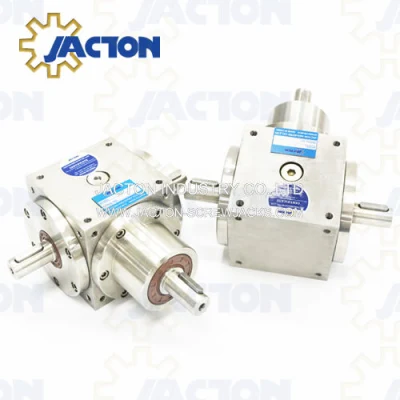 Quality Chinese Jtp140 Corrosion-Resistant Shaft Drive 90 Degree Right Angle Bevel Gearbox, Compact Stainless Steel T Drive Gearbox Right Angle Manufacturer