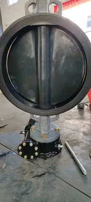 DN200 Wafer Type Butterfly Valve, Di Body, SS316 Disc, EPDM/NBR Seat, Ss410 Shaft with Gearbox Operated Valve