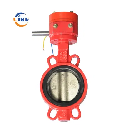 FM UL Listed 6inch FM Resilent Seat Wafer Type Butterfly Valve with Signal Gearbox