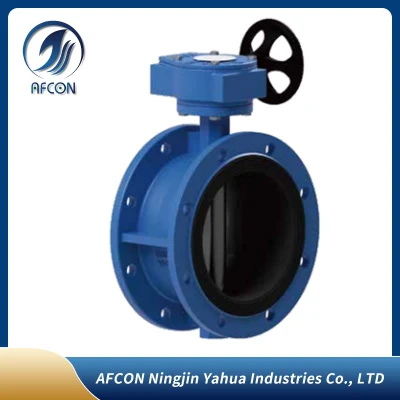 Chain Wheel Stainless Steel DN400 16inch Class 150 Offset Double Eccentric Flange Butterfly Valve