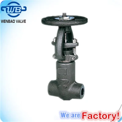 China High Pressure Industrial Knife Gear Box Forged Steel Gate Valve with Internal Thread &amp; Socket Welding End for Oil Gas Water
