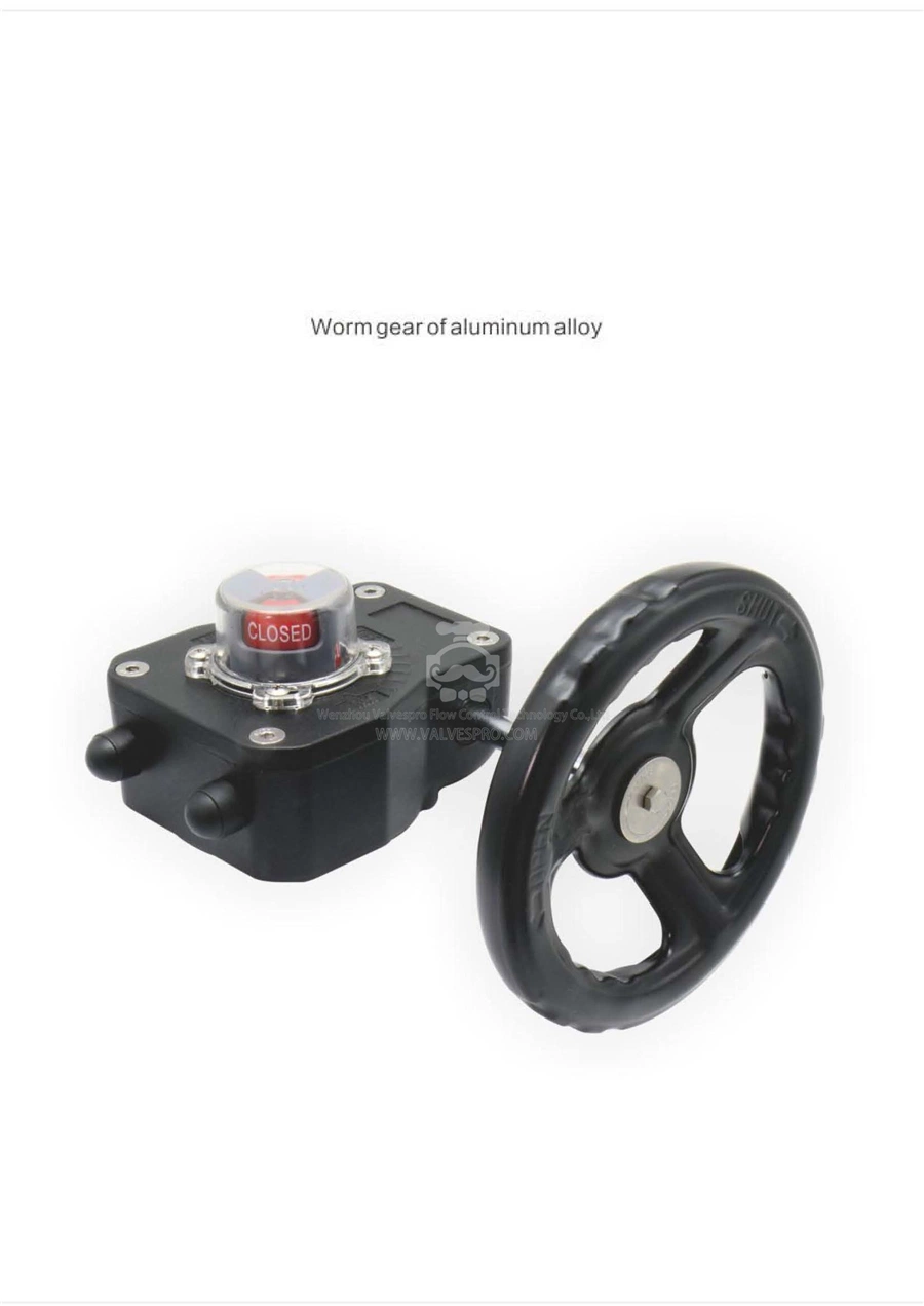 Ductile Iron Manual Declutchable Gear Operator Handwheel Over Butterfly Valve