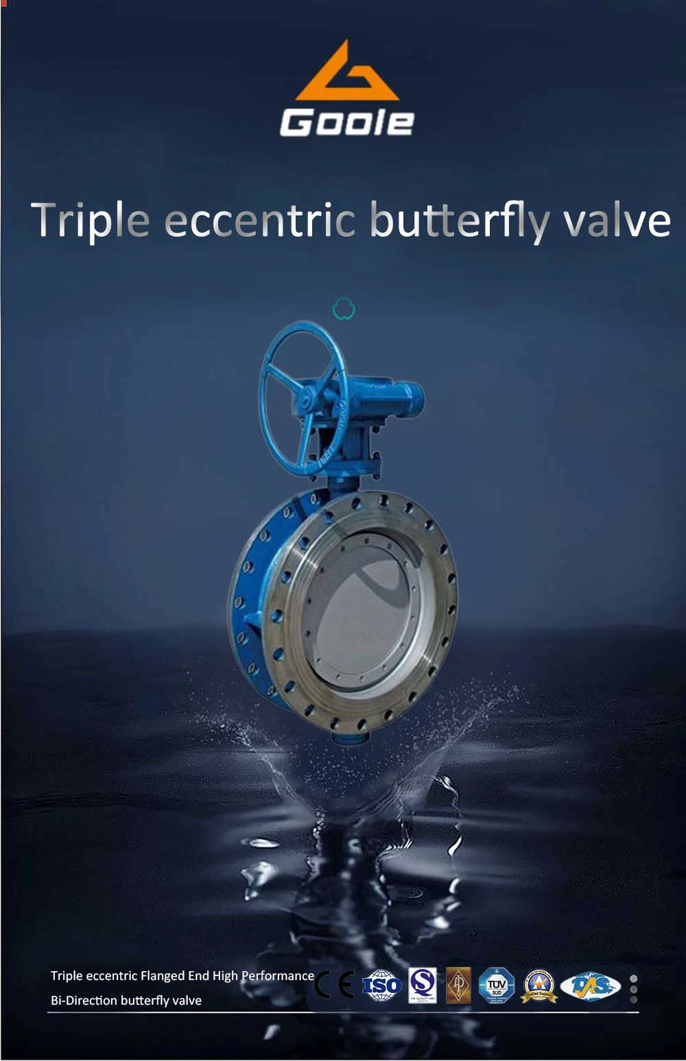 Worm Gear Box Operated Ductile Iron Flanged Soft Seal Butterfly Valve (GALD373W)