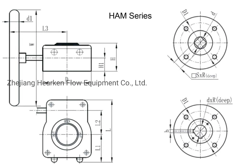 Hot Sales Ham Series Detachable Accessories Manual Cover Transmission/Transmission Gear Operation Butterfly Valve