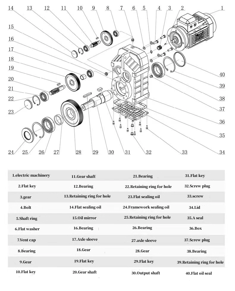 Heavy Duty Helical Gear Box with Cast Iron Housing for Crane