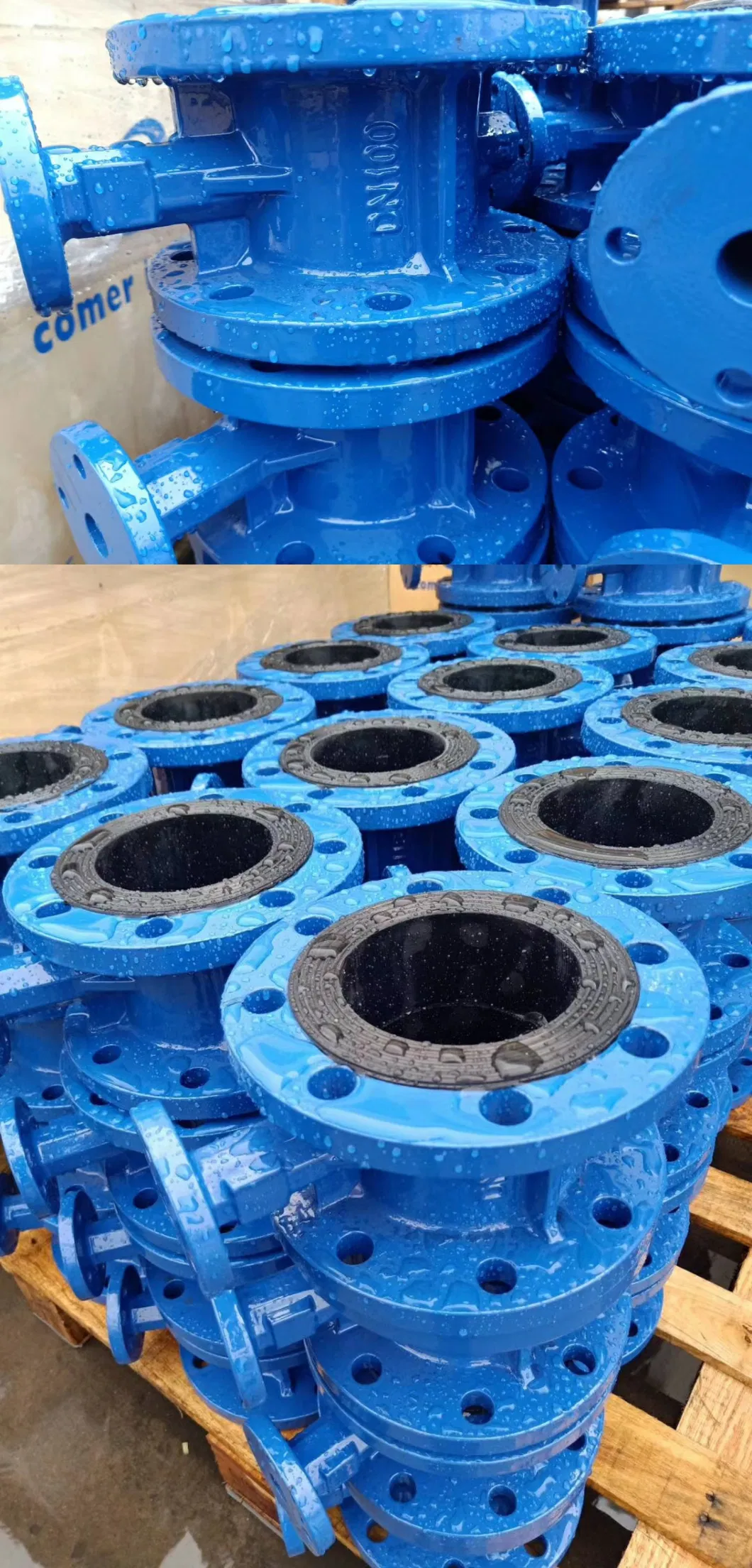 En593 A216 Wcb Wca Wcc Double Flanged Butterfly Valve NBR EPDM Rubber Seat for Marine and Industry