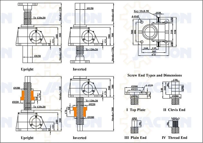 Swl50 Screw Jacks, Swl50t Worm Gear Jack, Swl 50 Ton Mechanical Worm Jack, Swl 50t Screw Jack Lift System, Swlb50 Ball Screw Drive Lift System