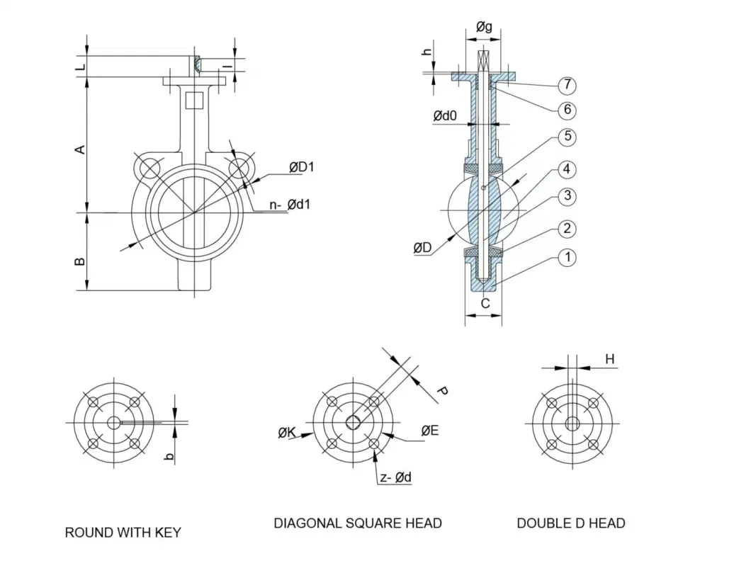 Ggg40 Ggg50 A536 A395 Single Flanged Wafer Type Butterfly Valves with Handheld Gearbox Operator