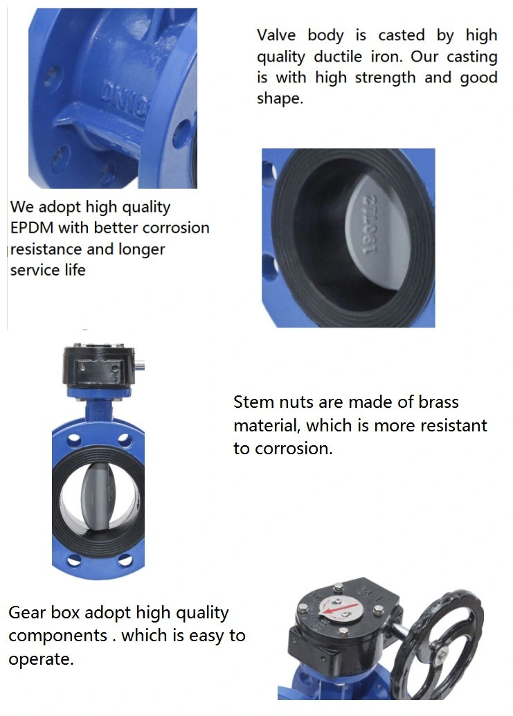 D341 Flange Resilient Seat Butterfly Valve with Gear Box