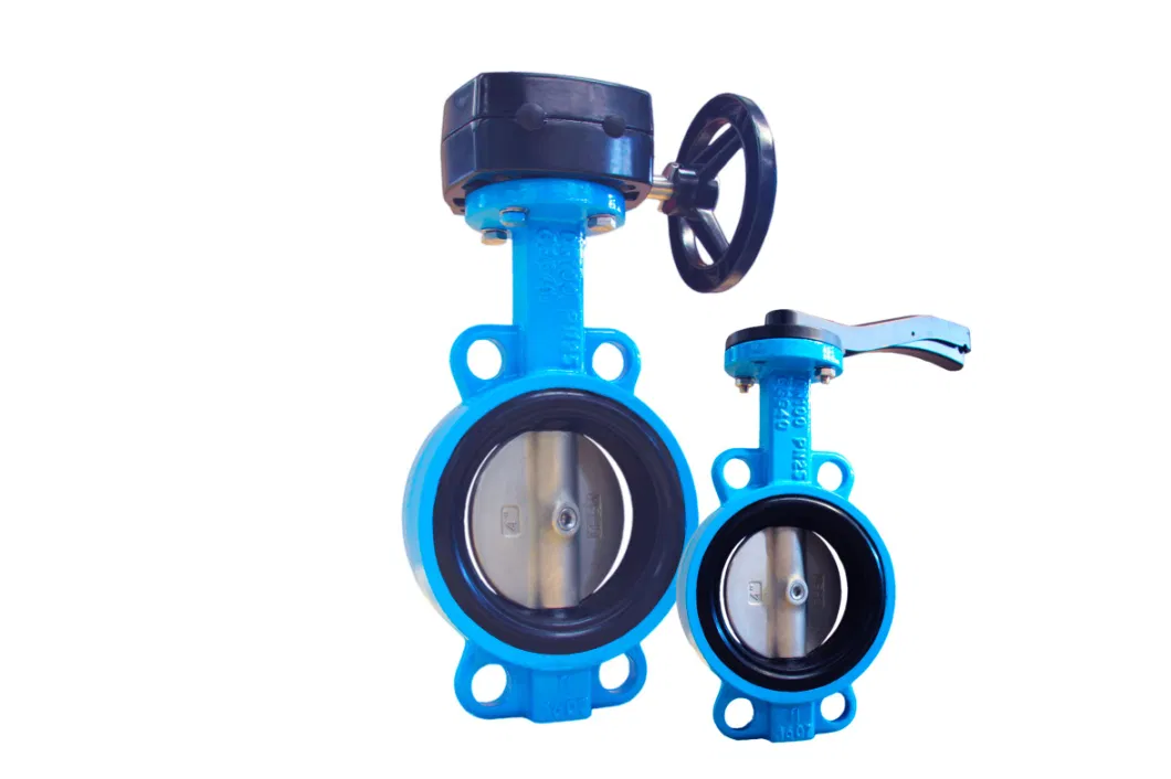 Durable Gearbox Operated Ductile Iron Body Wafer Butterfly Valve with Concentric Design