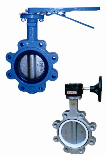 Ductile Iron Cast Iron Soft Seal NBR Seat Lugged Wafer Type Butterfly Valve Handle/Gear Box