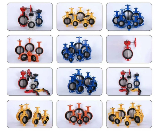 Ductile Iron Cast Iron Soft Seal NBR Seat Lugged Wafer Type Butterfly Valve Handle/Gear Box