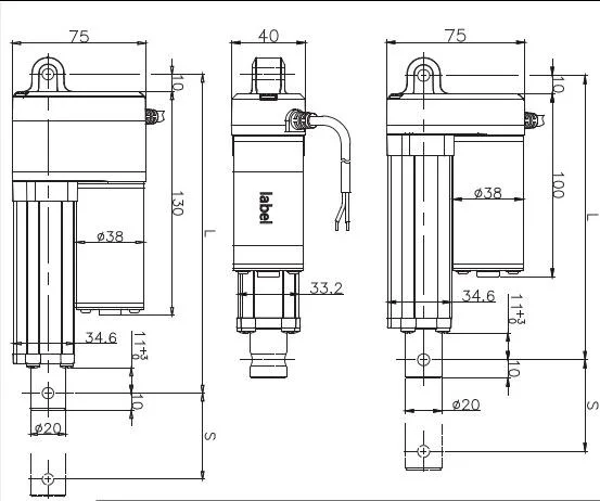 12/24VDC Electric Worm Gear Mini Waterproof Linear Actuators DIY Design