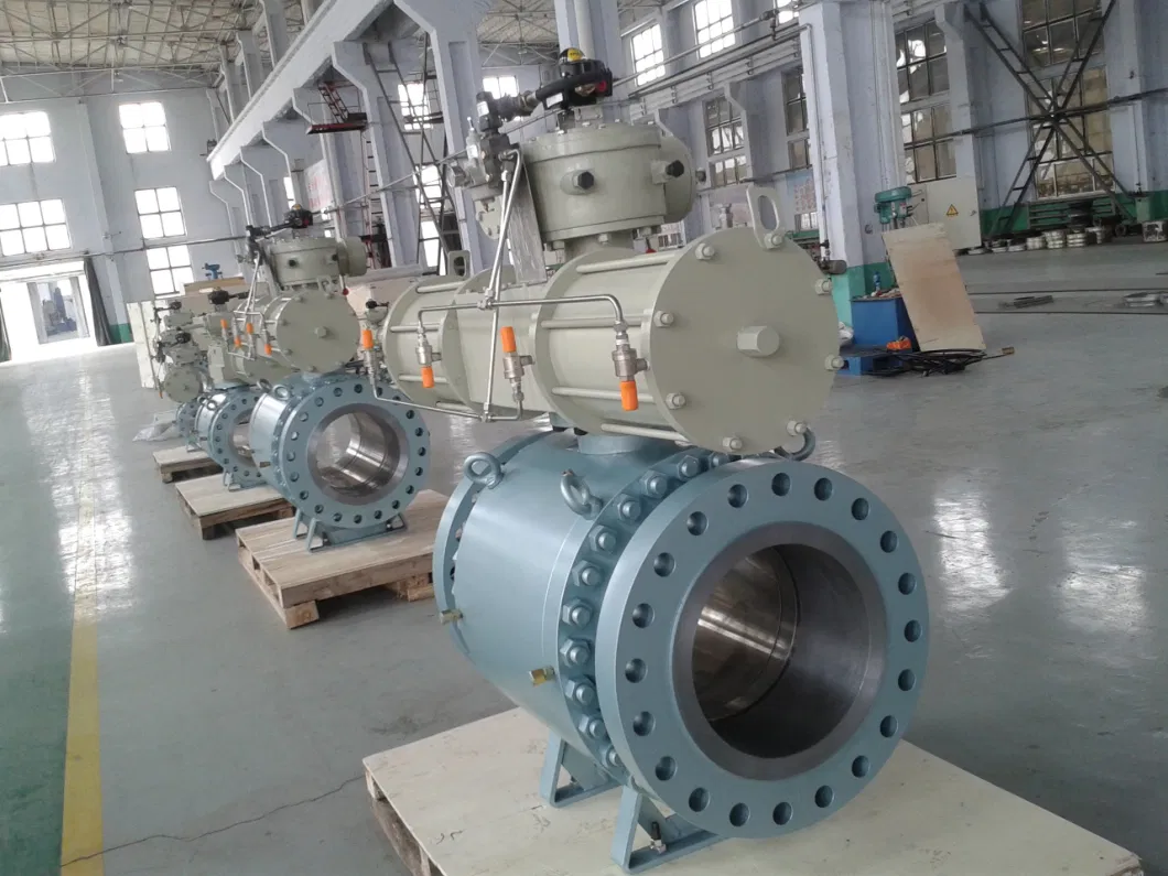 API 6D 3PCS A105 /F304/F316 Reduced Bore Gear Operated Flanged Ends Trunnion Mounted Ball Valve