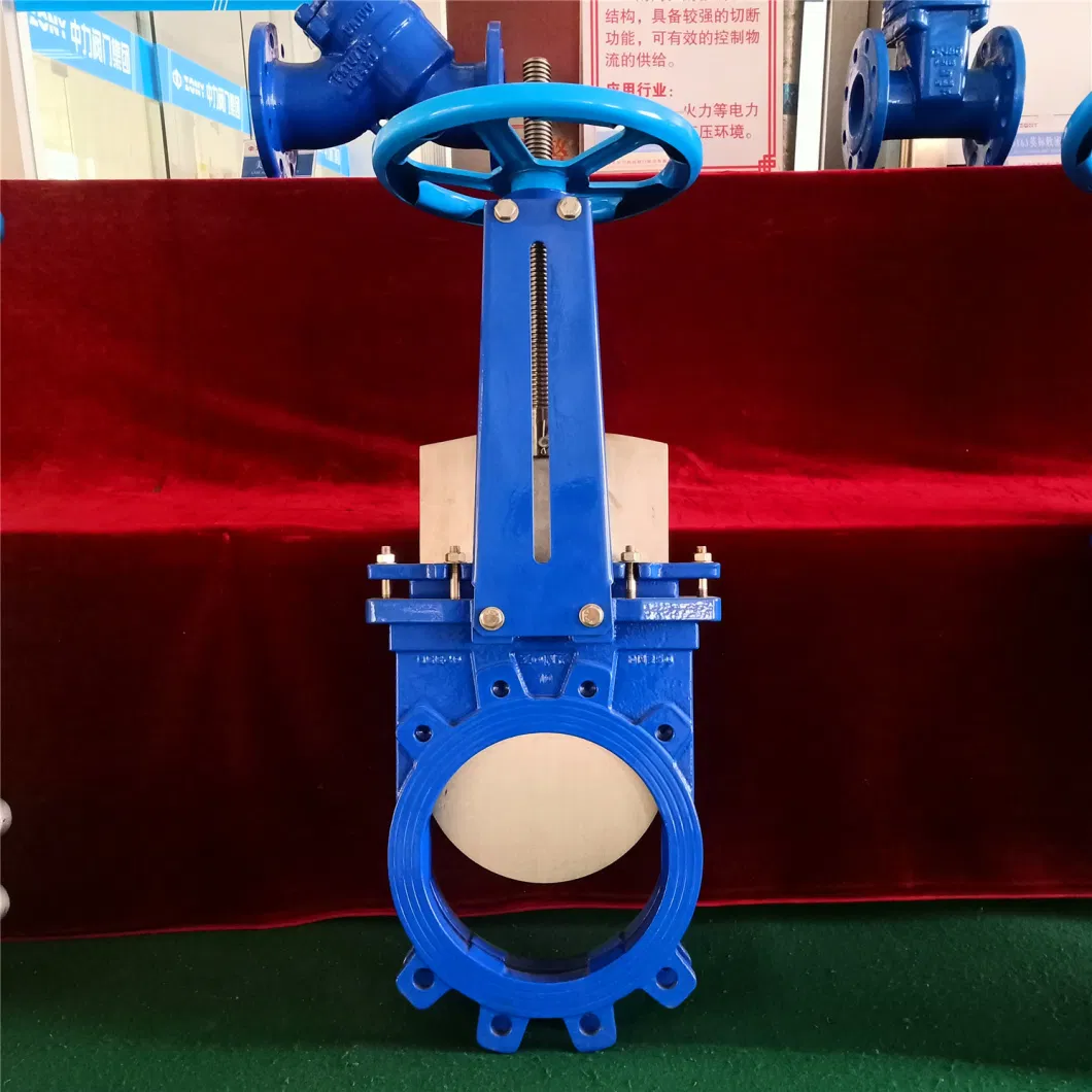 Pn10 Pn16 Cast Steel Soft Seat Electric Valve Gate Valve Penstock Knife Gate Valve for Water Treatment Industry