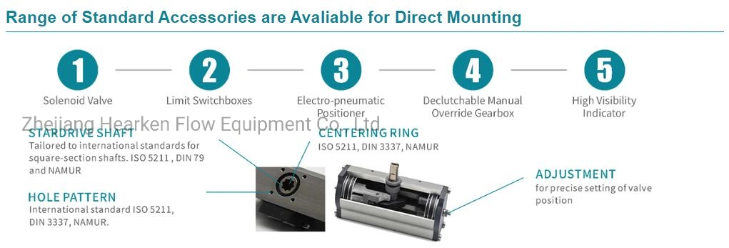 Handwheel Type Pneumatic Actuator Rack and Pinion G1/4&quot; Double Acting