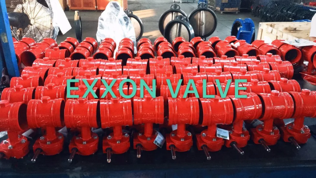 Fire Protection Signal Gearbox Operated Centre Sealing Rubber Seal Grooved Butterfly Valve